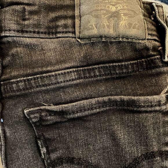 Levi's 711 Skinny Jean Distressed Ripped 5 Pocket Mystery Black 25"x30" - Picture 4 of 6